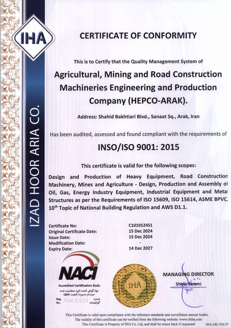 HEPCO-ARAK--ISO-9001